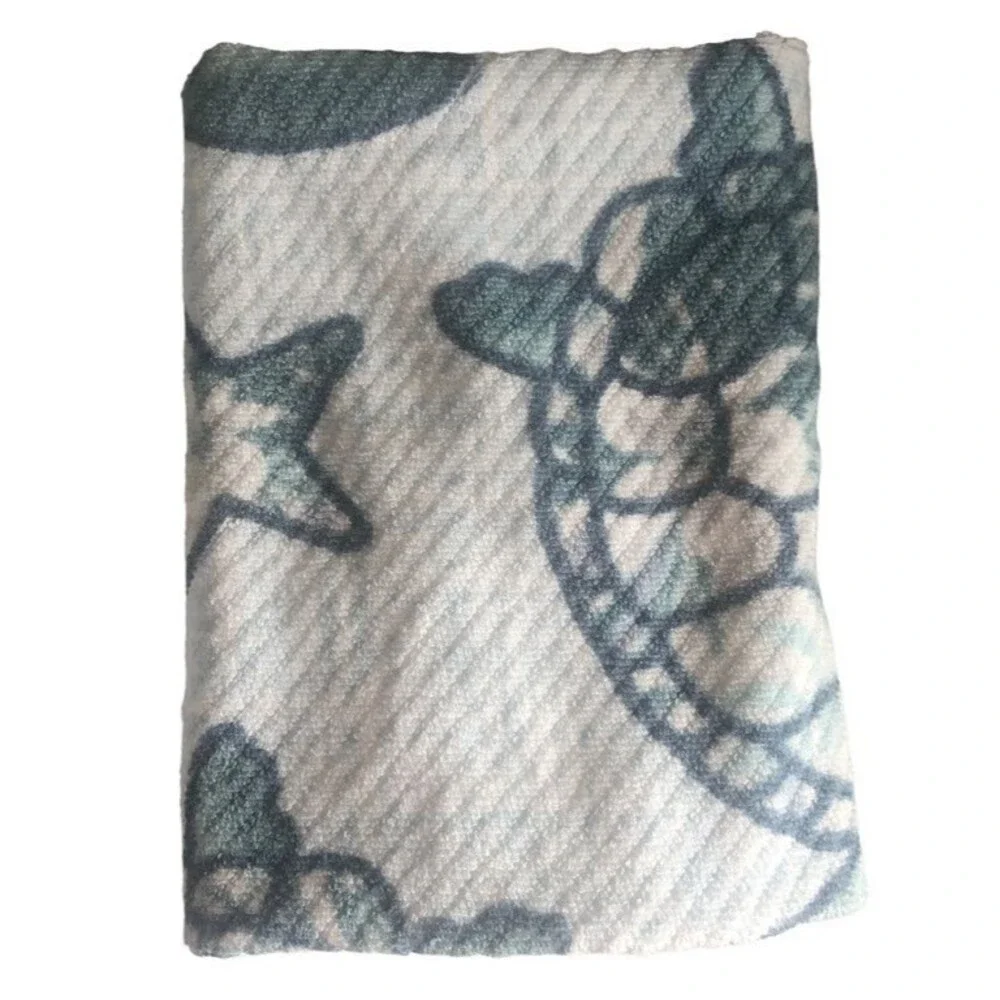 Deborah Connolly Starfish Sea Turtle 1 Bath 1 Hand Towel 2 Piece Set Blue Beach